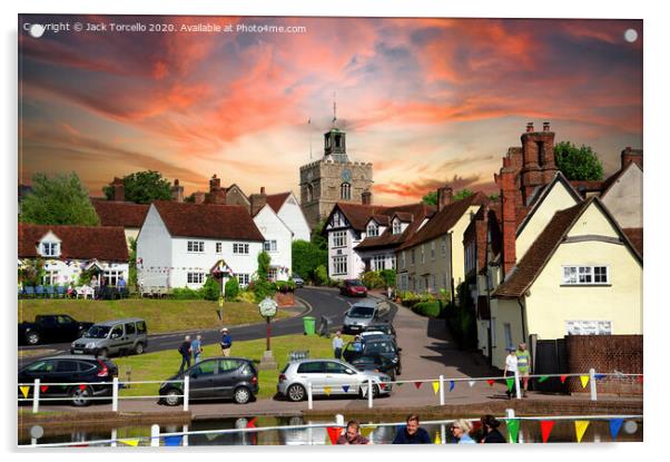 The Church at Finchingfield Essex Acrylic by Jack Torcello