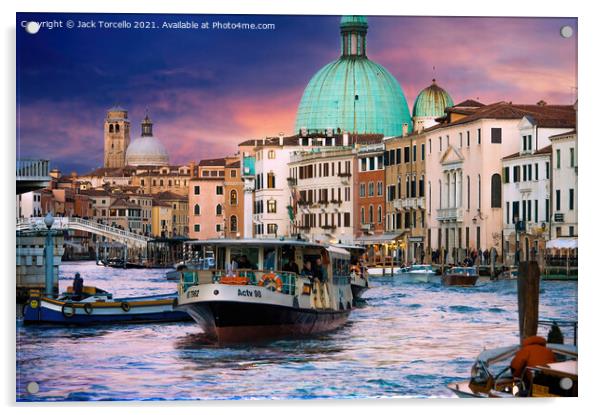Venice The Grand Canal Acrylic by Jack Torcello