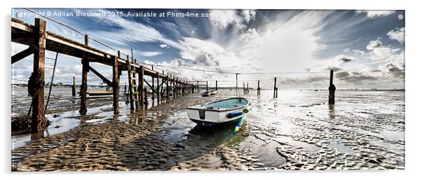 Boats at low tide Acrylic by Adrian Brockwell