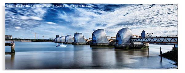 Thames Barrier Acrylic by Adrian Brockwell