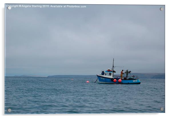  Cornish fishing boat. Acrylic by Angela Starling