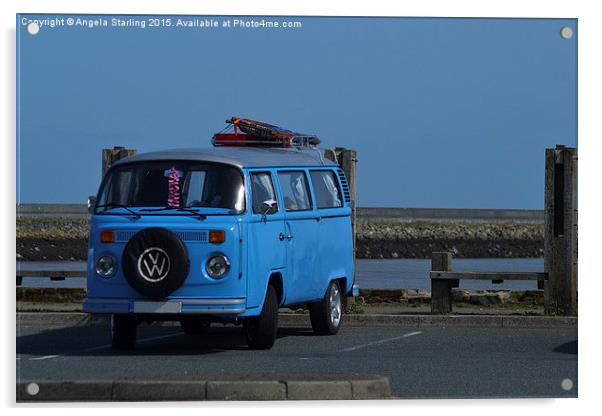  Beautiful vw campervan Acrylic by Angela Starling