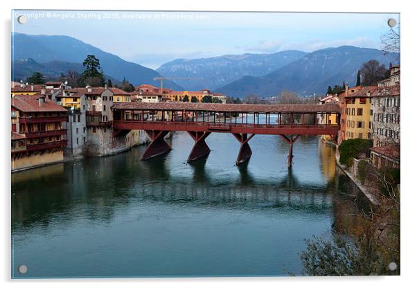  Alpini bridge in Bassano Del Grappa Acrylic by Angela Starling
