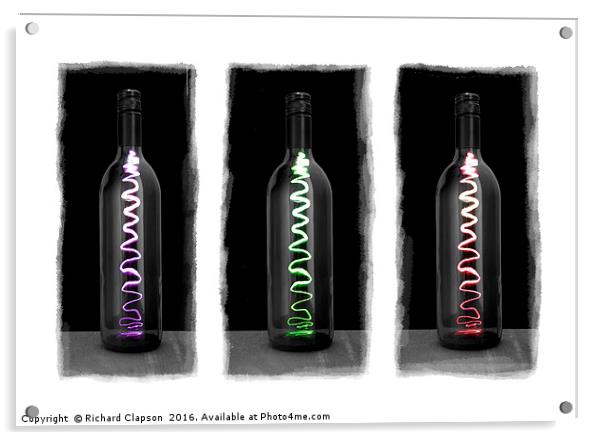 Wine Bottles Acrylic by Richard Clapson