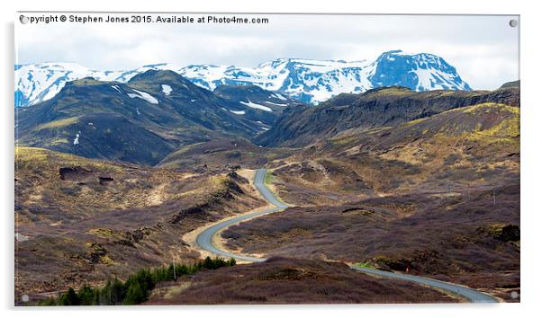  Winding Road Iceland Acrylic by Stephen Jones