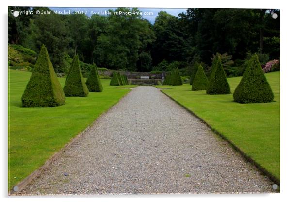 Plas Cadnant Hidden Gardens Acrylic by John Mitchell