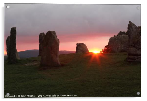 Sunset Over Standing Stones Acrylic by John Mitchell