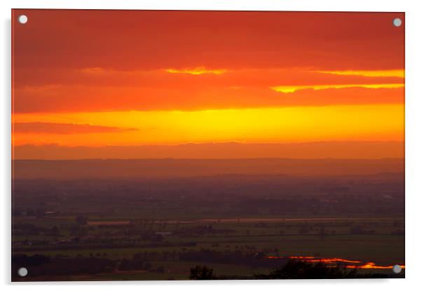 Sunset over Yorkshire Acrylic by Svetlana Sewell