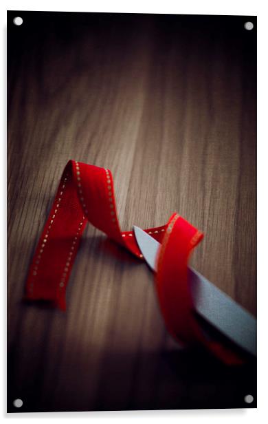  Red Ribbon Acrylic by Svetlana Sewell