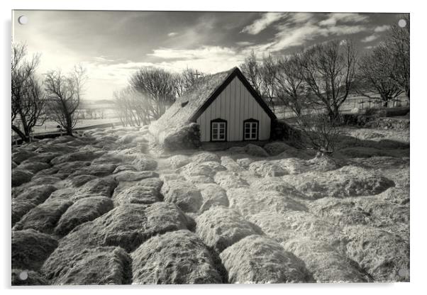 Turf Church of Hof. Acrylic by Svetlana Sewell