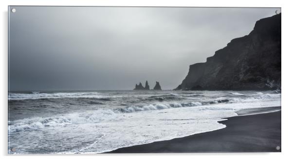 Black Sand Beach Acrylic by Svetlana Sewell