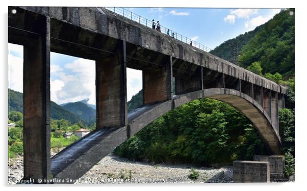 Old Bridge Acrylic by Svetlana Sewell