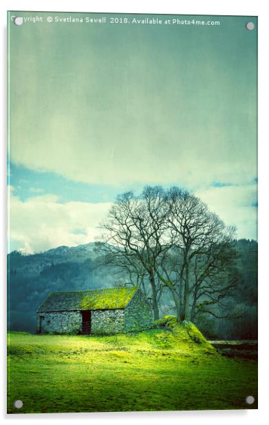 Green Hill Acrylic by Svetlana Sewell