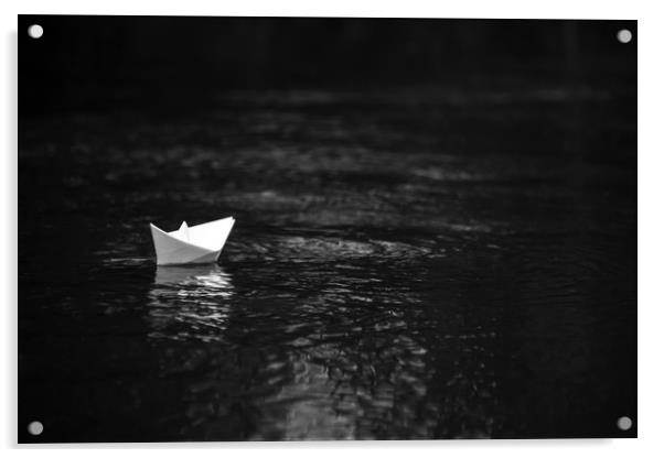 Paper Boat Acrylic by Svetlana Sewell