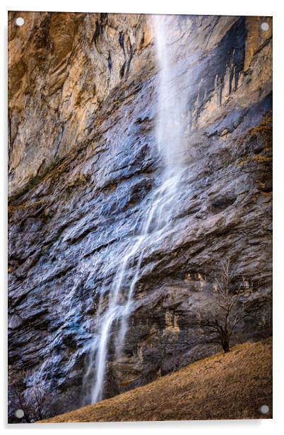 Staubbach Waterfall Acrylic by Svetlana Sewell