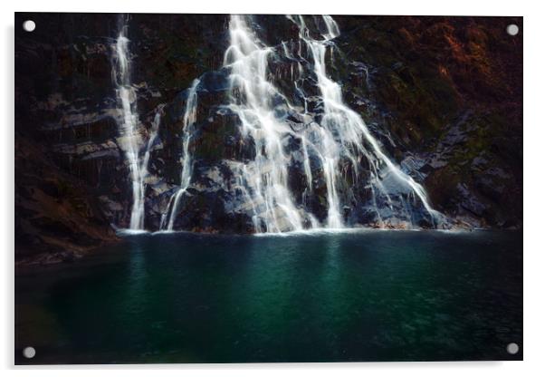 Giessbach waterfalls Acrylic by Svetlana Sewell