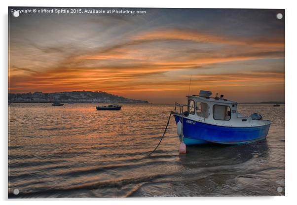  Instow Sunset Acrylic by clifford Spittle