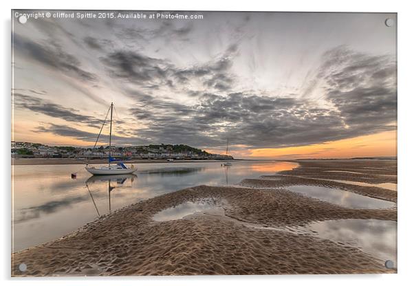  Sunset At Instow North Devon Acrylic by clifford Spittle