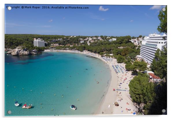 Cala Galdana bay and beach, Menorca, Spain Acrylic by Mark Roper