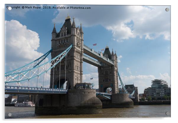 Tower Bridge in London from below Acrylic by Mark Roper