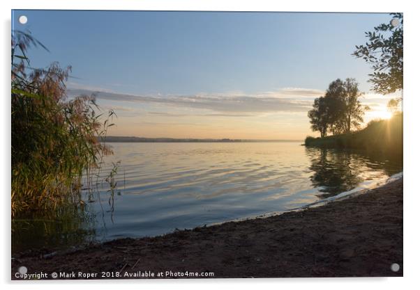 Votkinsk lake at sunset Acrylic by Mark Roper