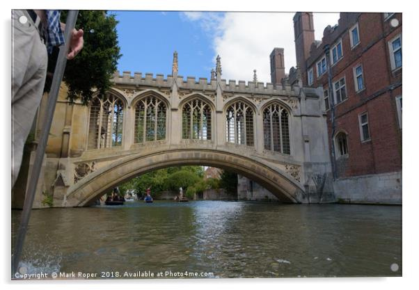 Bridge of Sighs at St John's College in Cambridge  Acrylic by Mark Roper