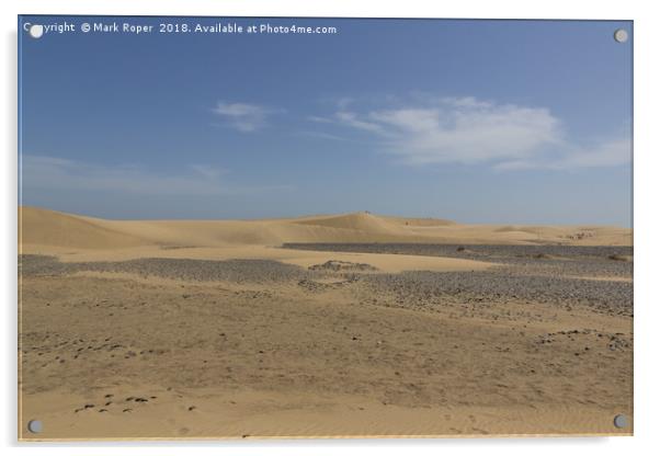 Sand dunes in Maspalomas. Gran Canaria. Spain. Acrylic by Mark Roper