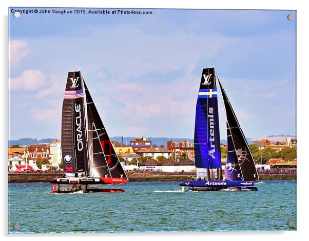  AC-45 America's Cup Portsmouth 2015 Acrylic by John Vaughan
