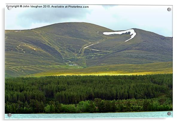  Across Loch Morlich to Cairn Gorm Acrylic by John Vaughan