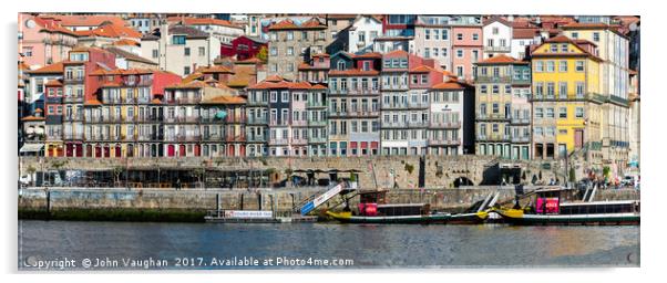 Cais de Ribeira Porto Portugal Acrylic by John Vaughan