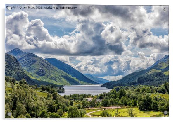Glenfinnan and Loch Shiel Acrylic by Len Brook