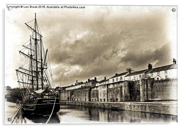 Earl of Pembroke at Charlestown Harbour Acrylic by Len Brook
