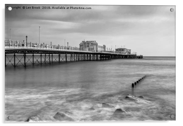 Worthing Pier Acrylic by Len Brook