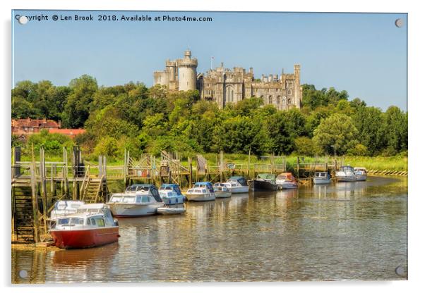 Arundel Castle and the River Arun Acrylic by Len Brook