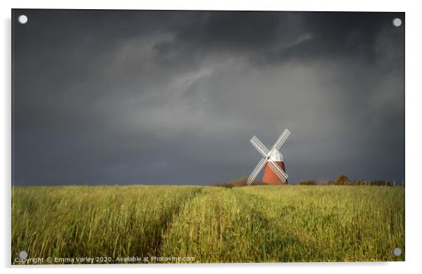 Halnaker windmill Acrylic by Emma Varley