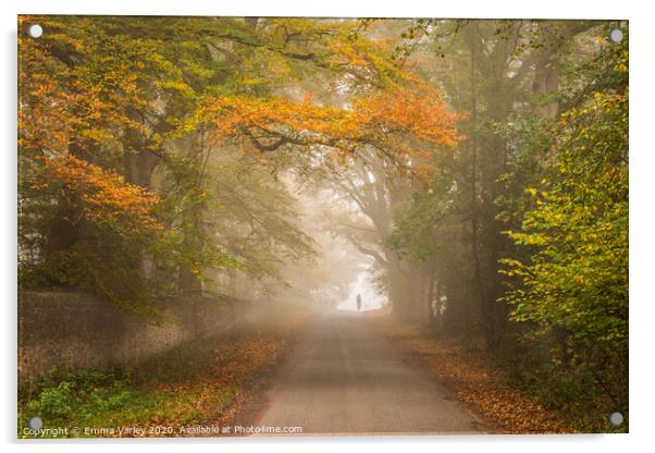 Autumn mists Acrylic by Emma Varley