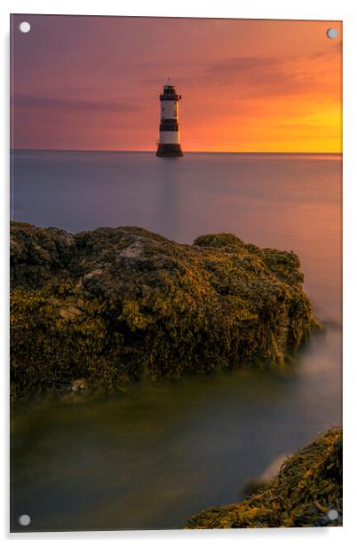 Trwyn Du lighthouse Acrylic by Sandra Kepkowska