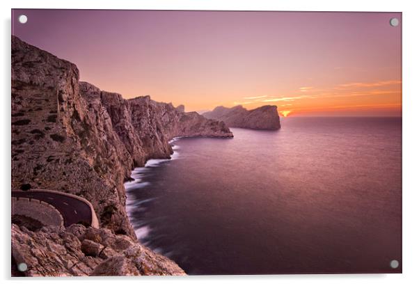 Cap de Formentor sunset Acrylic by Sandra Kepkowska