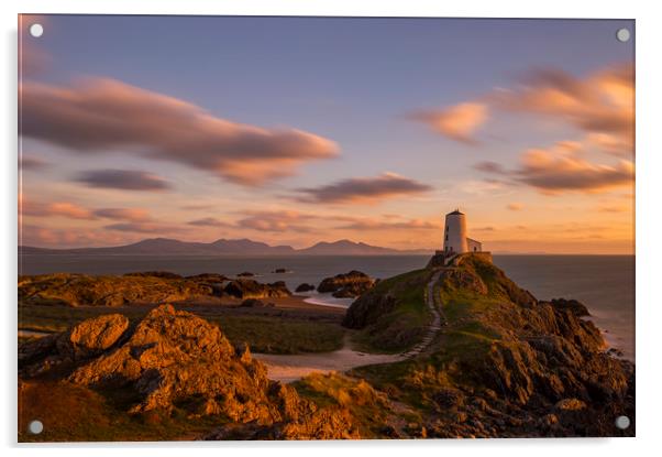 Llanddwyn lighthouse Acrylic by Sandra Kepkowska