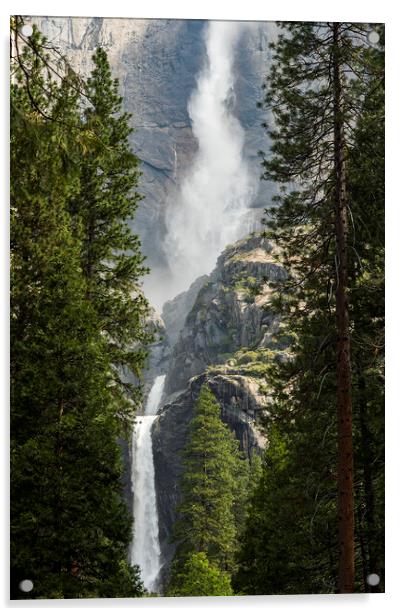Yosemite waterfalls Acrylic by Sandra Kepkowska
