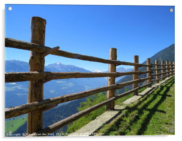 Natural fence in the Alps Acrylic by Magda van der Kleij