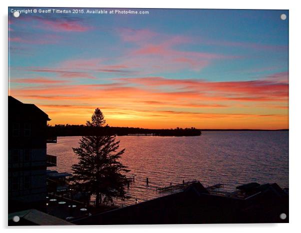  Chase on the Lake sunset Acrylic by Geoff Titterton