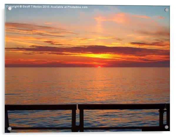  Sunset Over the Rail Acrylic by Geoff Titterton