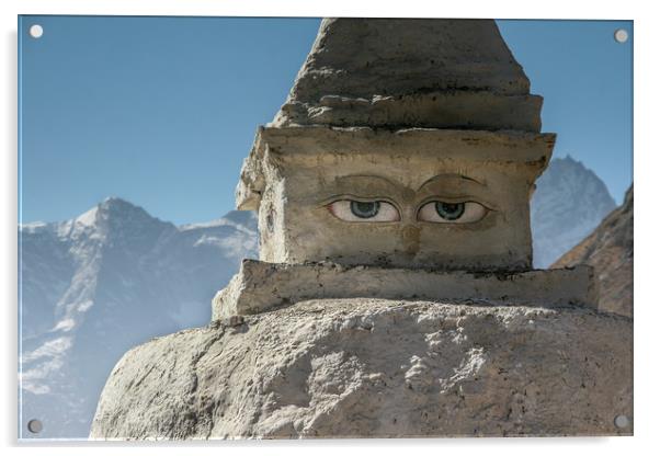 Buddhist Stupa in Nepal Acrylic by tim miller