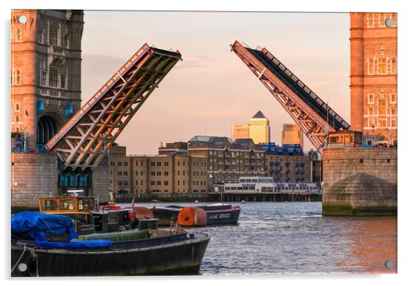 tower bridge opening detail Acrylic by tim miller