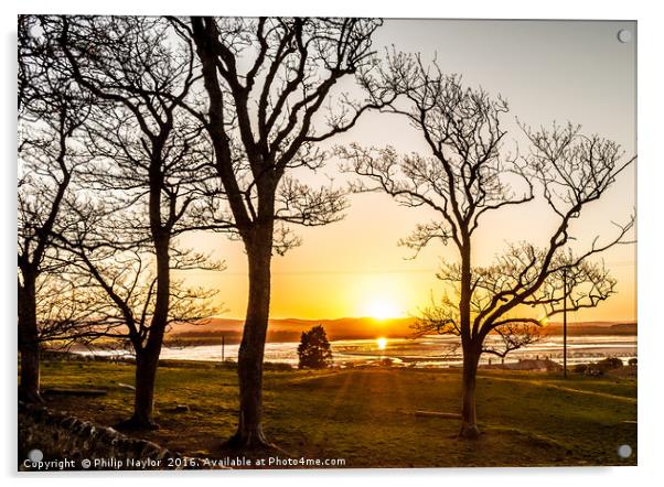 Sunset over the bay........... Acrylic by Naylor's Photography