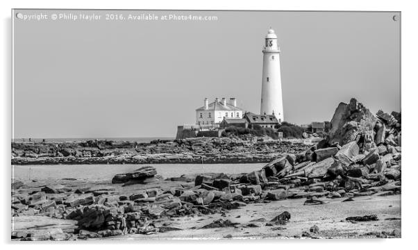 The Lighthouse in Mono............... Acrylic by Naylor's Photography