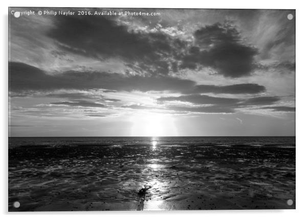 Sunset Glory in Mono........ Acrylic by Naylor's Photography