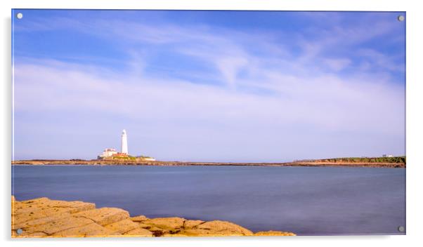 St. Marys Lighthouse Acrylic by Naylor's Photography
