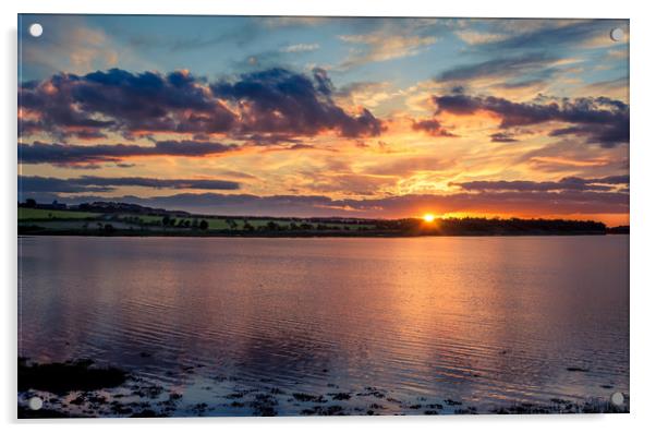 Silky sunset at Budle Bay Acrylic by Naylor's Photography